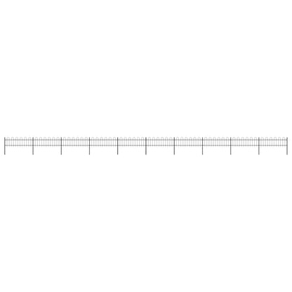 vidaXL Garden Fence with Hoop Top Steel 1673x60 cm Black 1