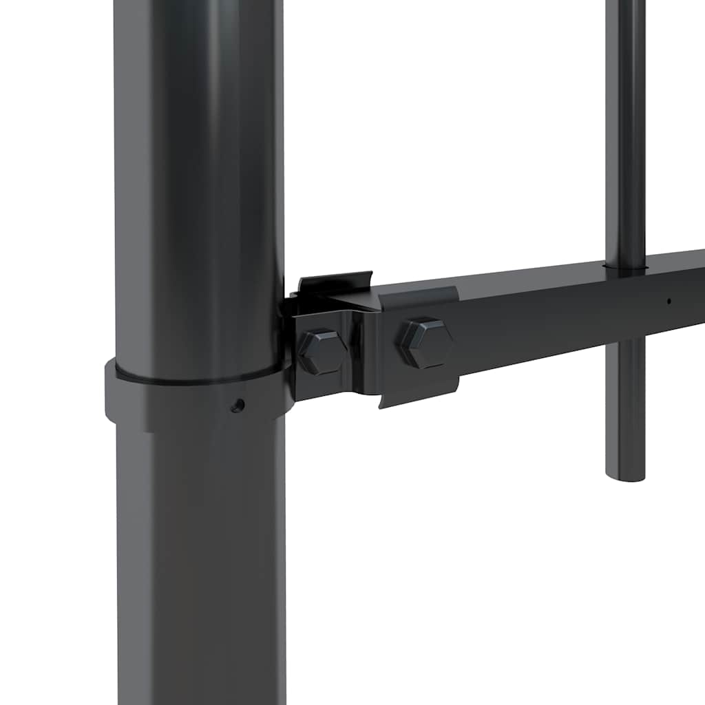 vidaXL Garden Fence with Hoop Top Steel 1339x100 cm Black 4
