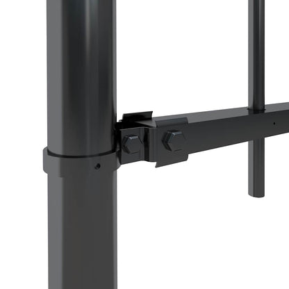 vidaXL Garden Fence with Hoop Top Steel 1339x100 cm Black 4