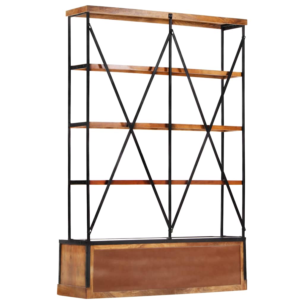 284423 vidaXL 4-Tier Bookcase with 6 Drawers 122x36x181 cm Solid Mango Wood 3