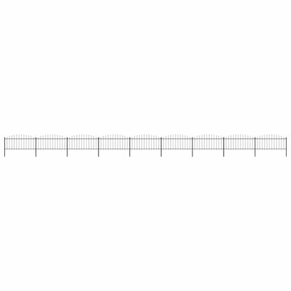 vidaXL Garden Fence with Spear Top Steel 1506x75 cm Black 1