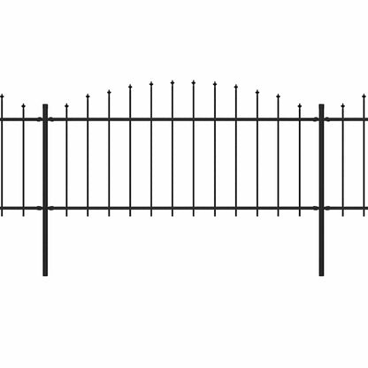 vidaXL Garden Fence with Spear Top Steel 1506x75 cm Black 2