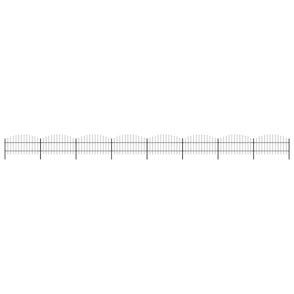 vidaXL Garden Fence with Spear Top Steel 1339x100 cm Black