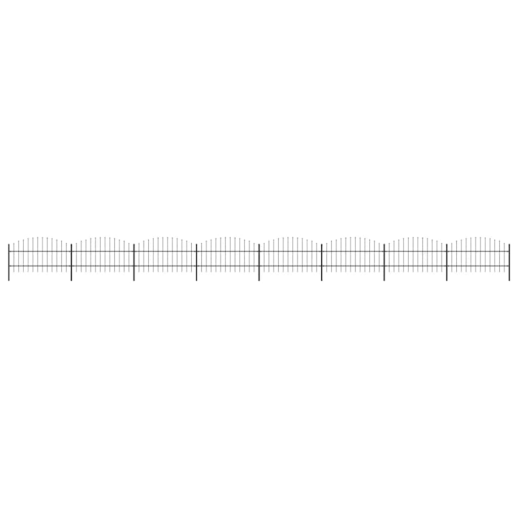 vidaXL Garden Fence with Spear Top Steel 1339x100 cm Black 1