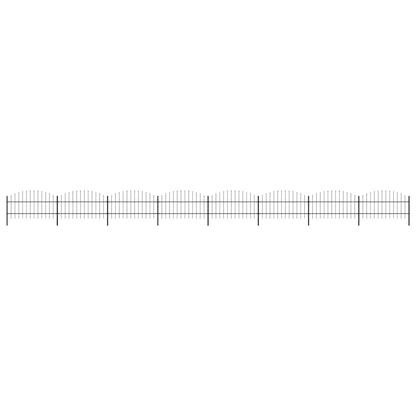 vidaXL Garden Fence with Spear Top Steel 1339x100 cm Black 1