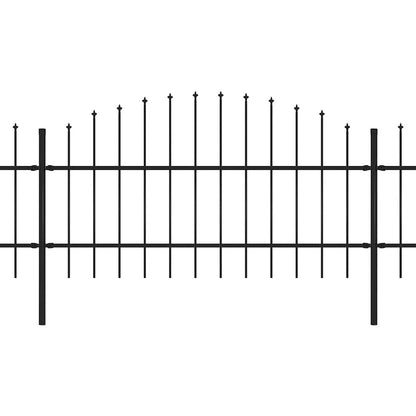 vidaXL Garden Fence with Spear Top Steel 1339x100 cm Black 2