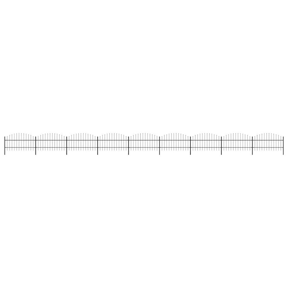 vidaXL Garden Fence with Spear Top Steel 1506x100 cm Black