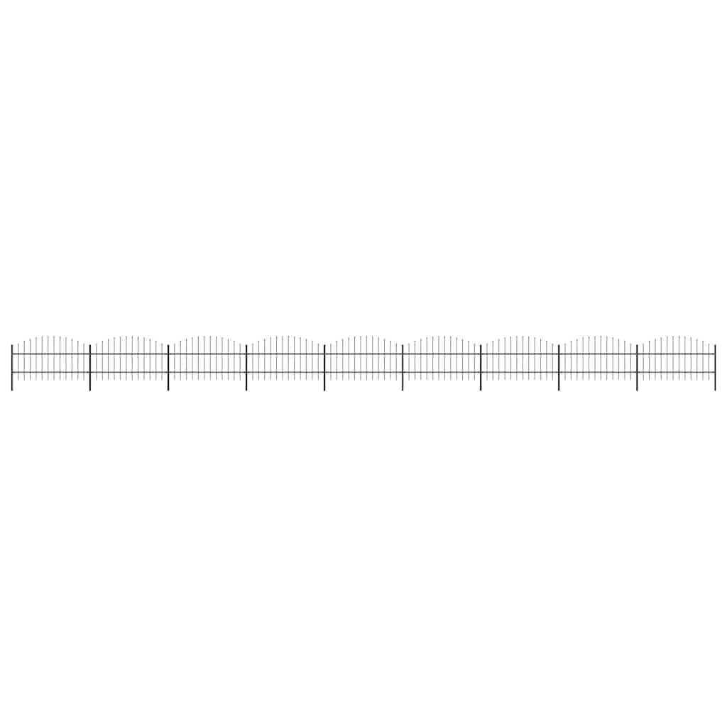 vidaXL Garden Fence with Spear Top Steel 1506x100 cm Black 1
