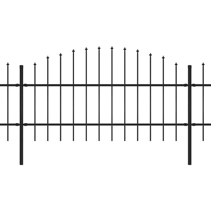 vidaXL Garden Fence with Spear Top Steel 1506x100 cm Black 2