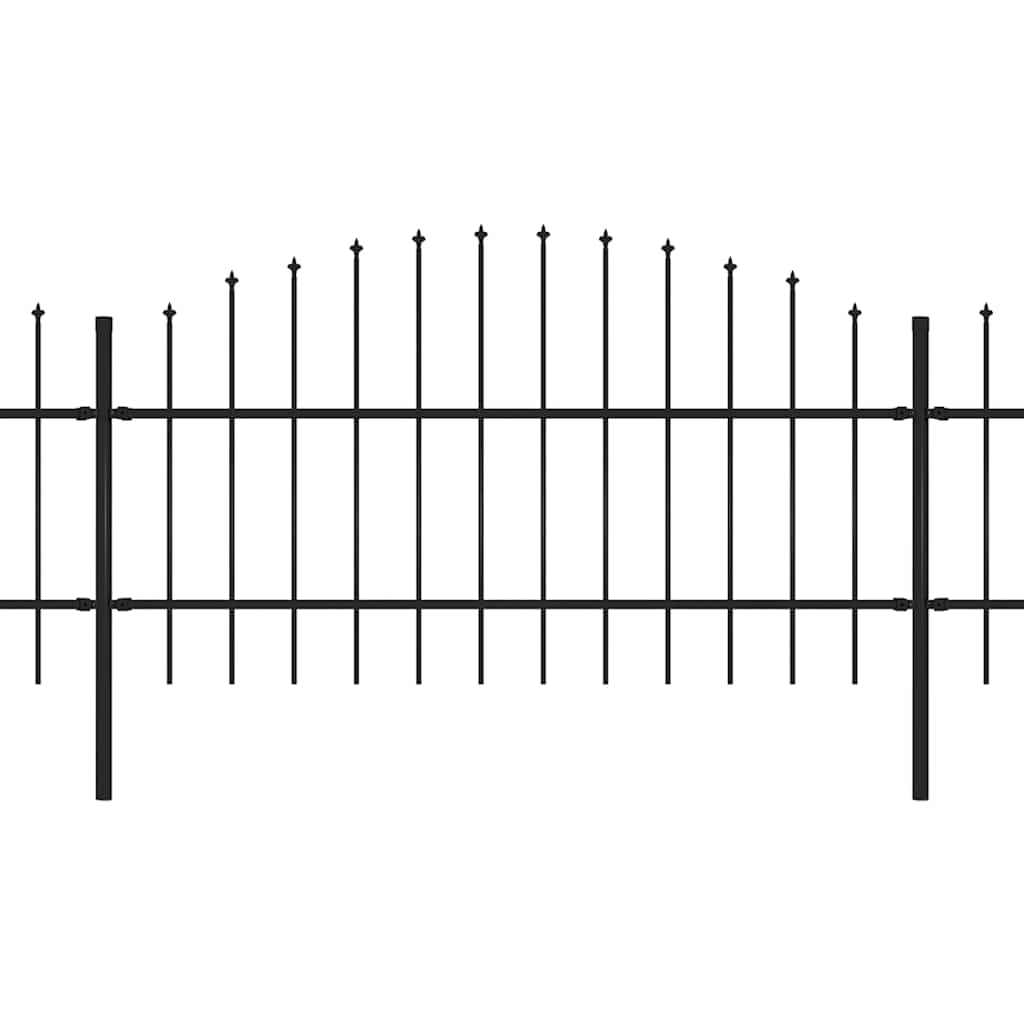 vidaXL Garden Fence with Spear Top Steel 1673x100 cm Black 2