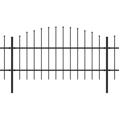 vidaXL Garden Fence with Spear Top Steel 1673x100 cm Black 2