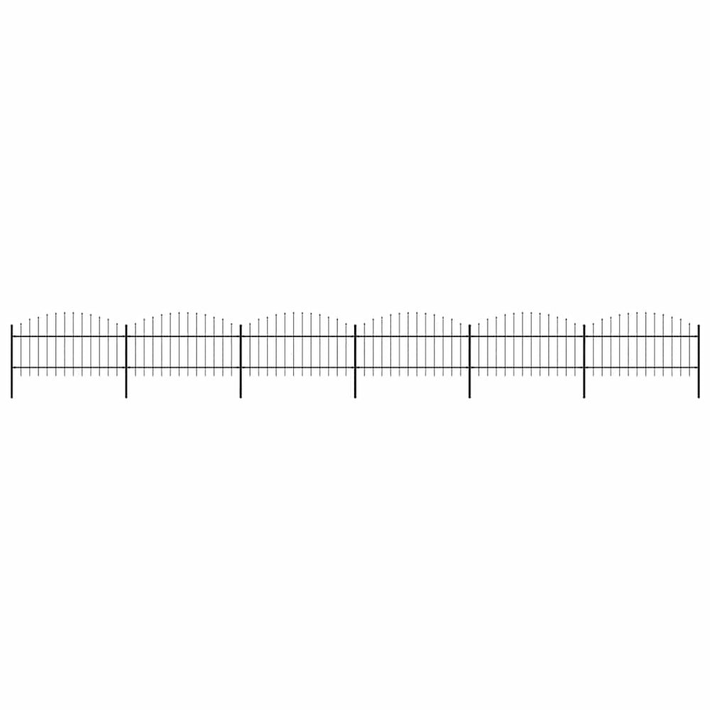 vidaXL Garden Fence with Spear Top Steel 1055x125 cm Black