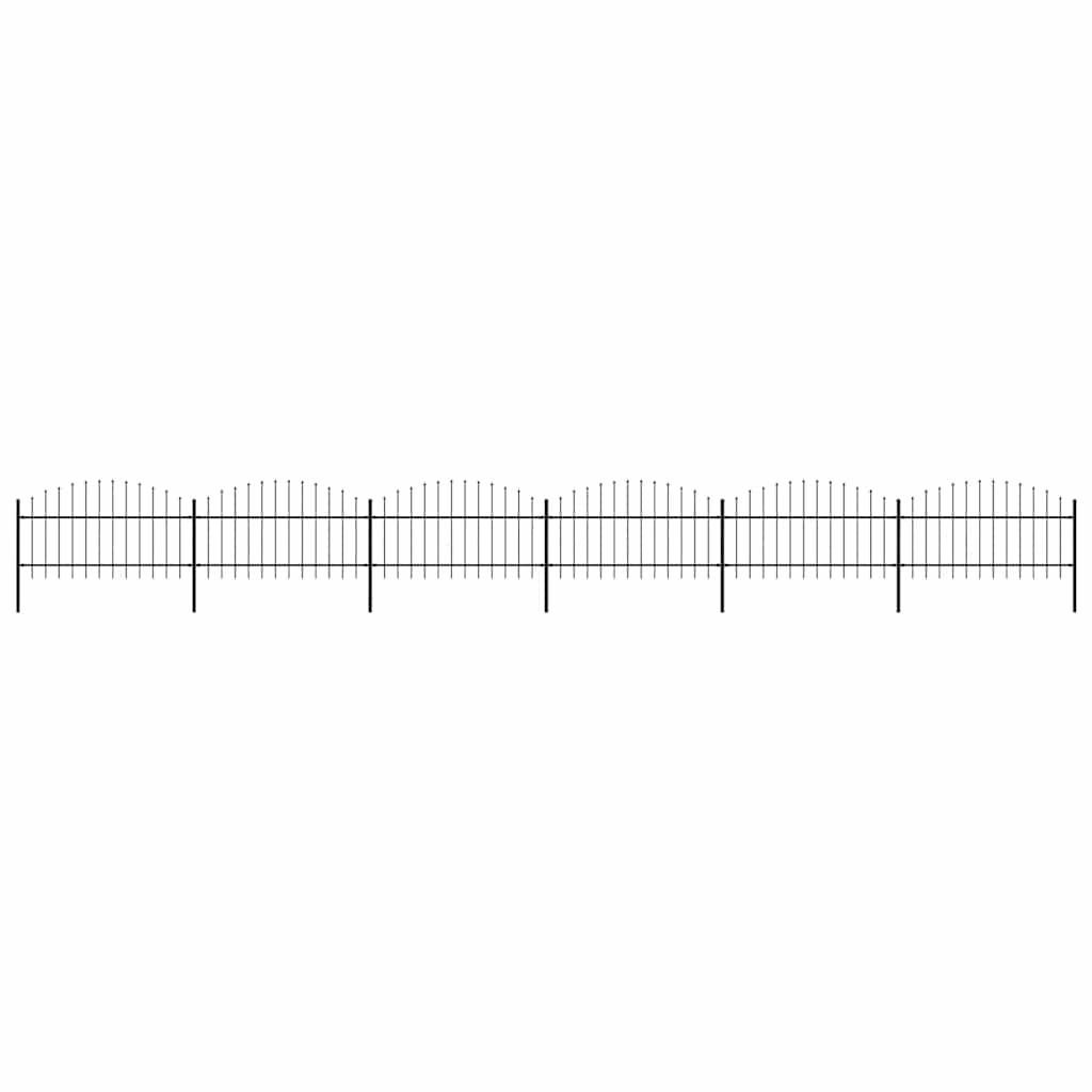 vidaXL Garden Fence with Spear Top Steel 1055x125 cm Black 1