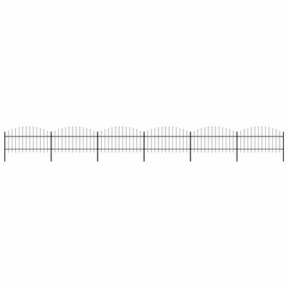 vidaXL Garden Fence with Spear Top Steel 1055x125 cm Black 1