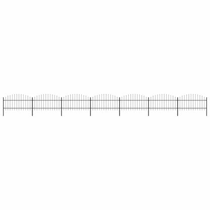 vidaXL Garden Fence with Spear Top Steel 1230x125 cm Black 1