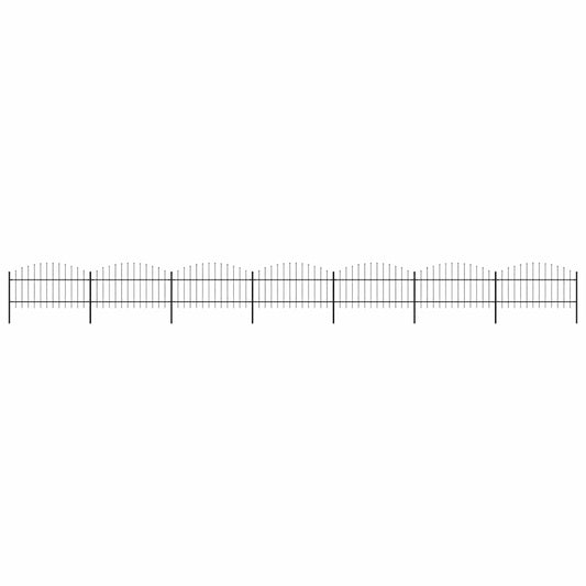 vidaXL Garden Fence with Spear Top Steel 1230x125 cm Black 1