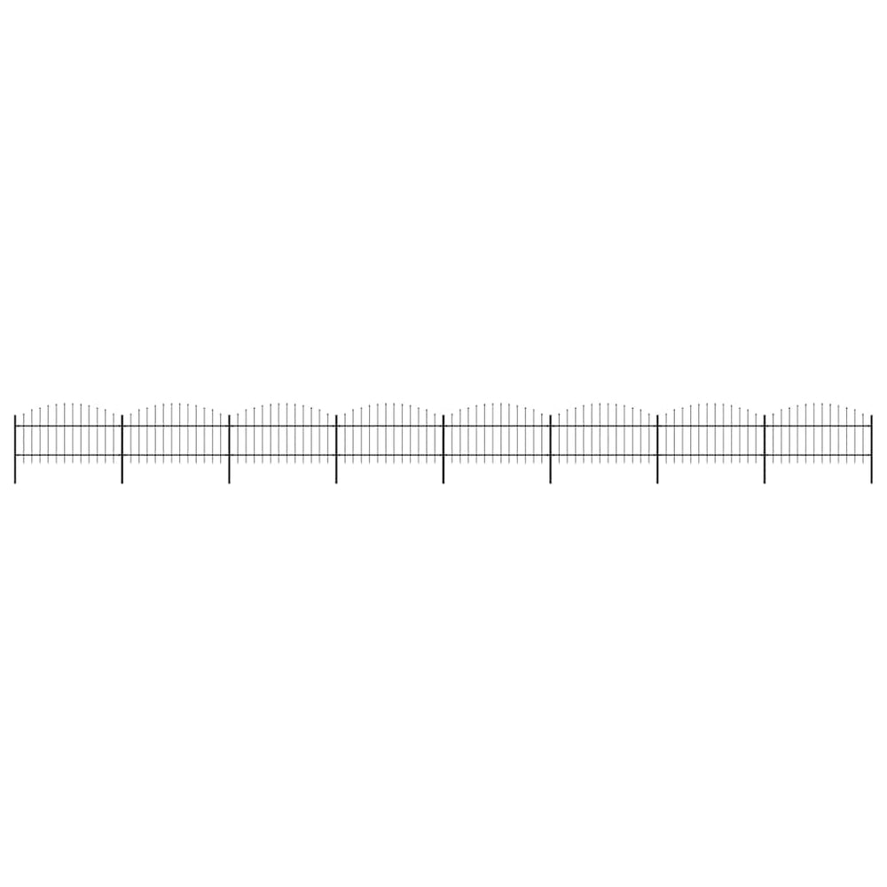 vidaXL Garden Fence with Spear Top Steel 1339x125 cm Black