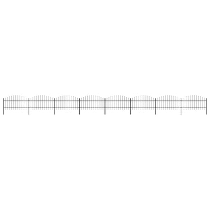 vidaXL Garden Fence with Spear Top Steel 1339x125 cm Black 1