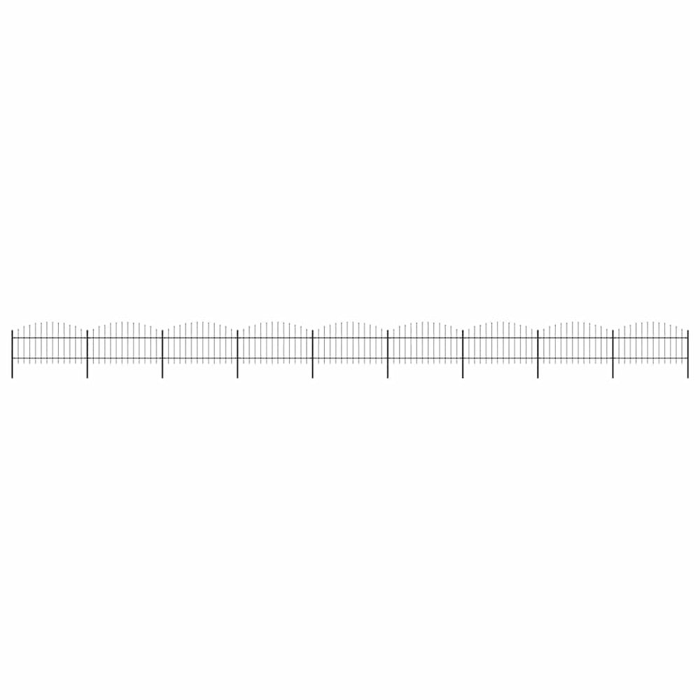vidaXL Garden Fence with Spear Top Steel 1506x125 cm Black