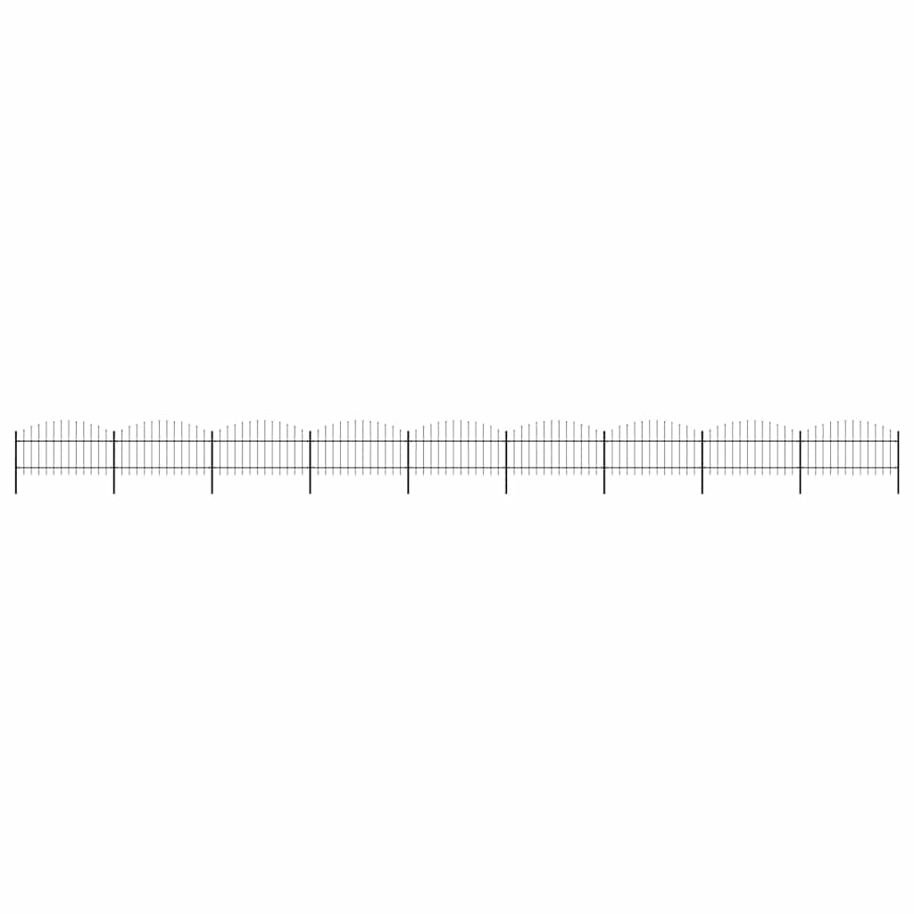 vidaXL Garden Fence with Spear Top Steel 1506x125 cm Black 1