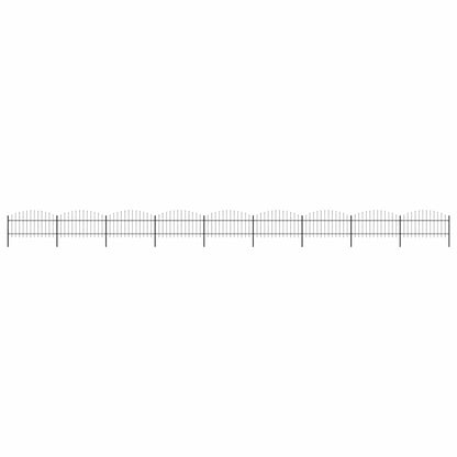 vidaXL Garden Fence with Spear Top Steel 1506x125 cm Black 1