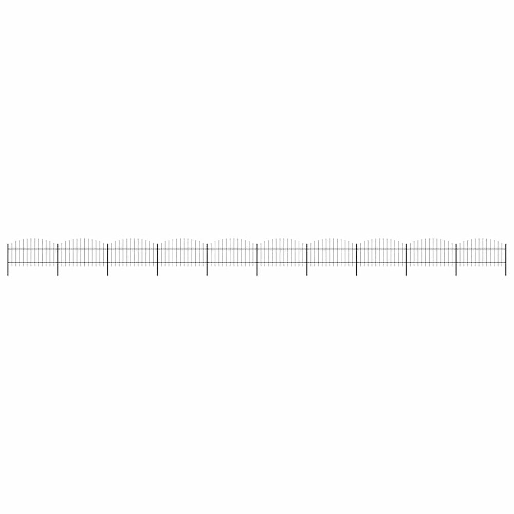 vidaXL Garden Fence with Spear Top Steel 1673x125 cm Black