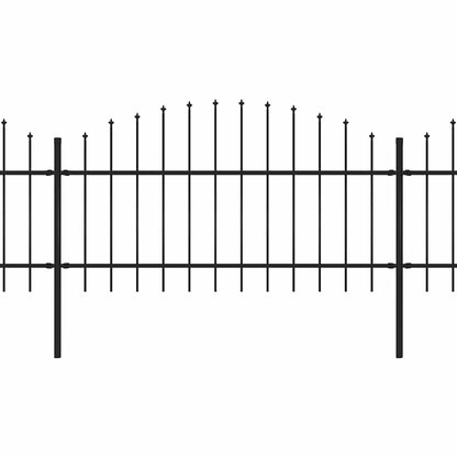 vidaXL Garden Fence with Spear Top Steel 1673x125 cm Black 2