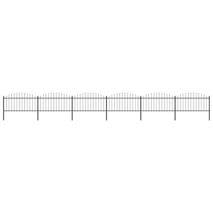 vidaXL Garden Fence with Spear Top Steel 1005x150 cm Black 1