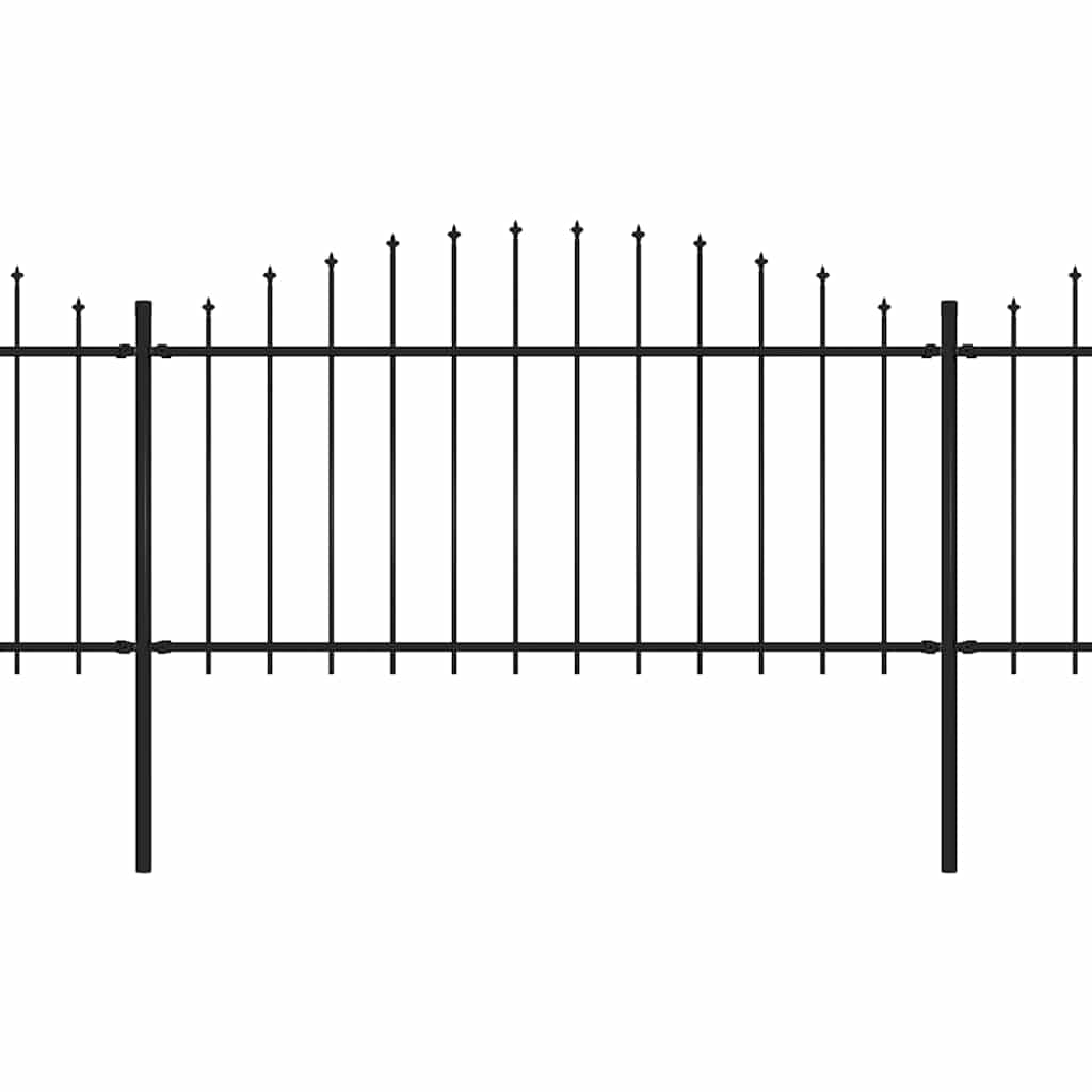 vidaXL Garden Fence with Spear Top Steel 1005x150 cm Black 2