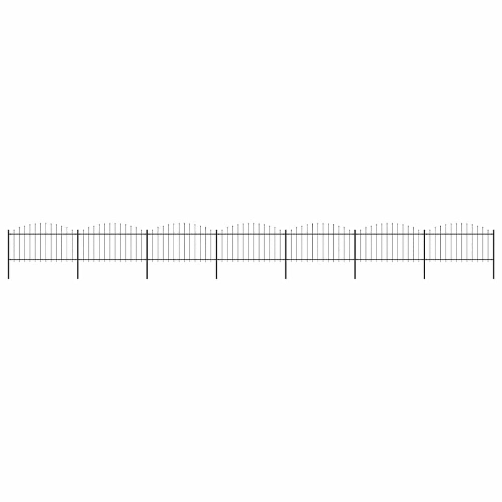 vidaXL Garden Fence with Spear Top Steel 1172x150 cm Black