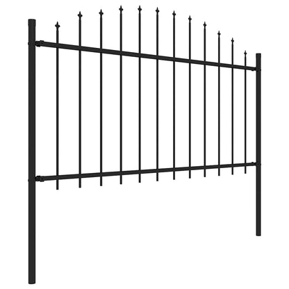 vidaXL Garden Fence with Spear Top Steel 1172x150 cm Black 3