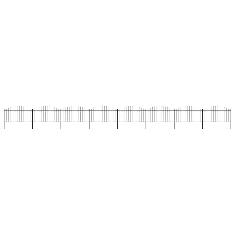 vidaXL Garden Fence with Spear Top Steel 1339x150 cm Black