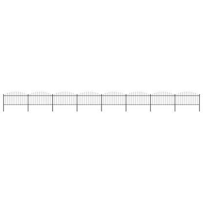 vidaXL Garden Fence with Spear Top Steel 1339x150 cm Black 1