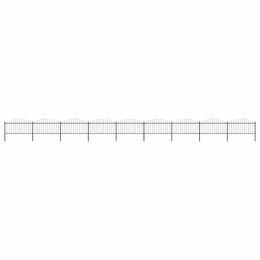 vidaXL Garden Fence with Spear Top Steel 1506x150 cm Black
