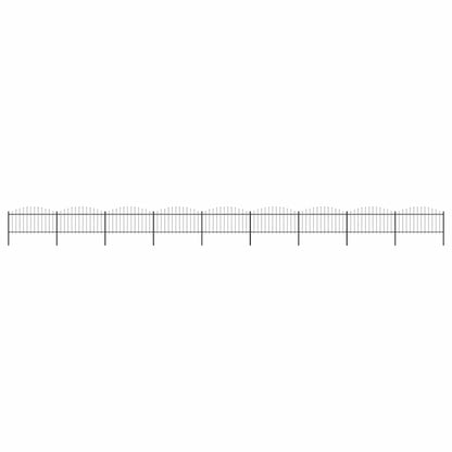 vidaXL Garden Fence with Spear Top Steel 1506x150 cm Black 1