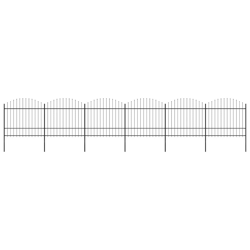 vidaXL Garden Fence with Spear Top Steel 1005x175 cm Black