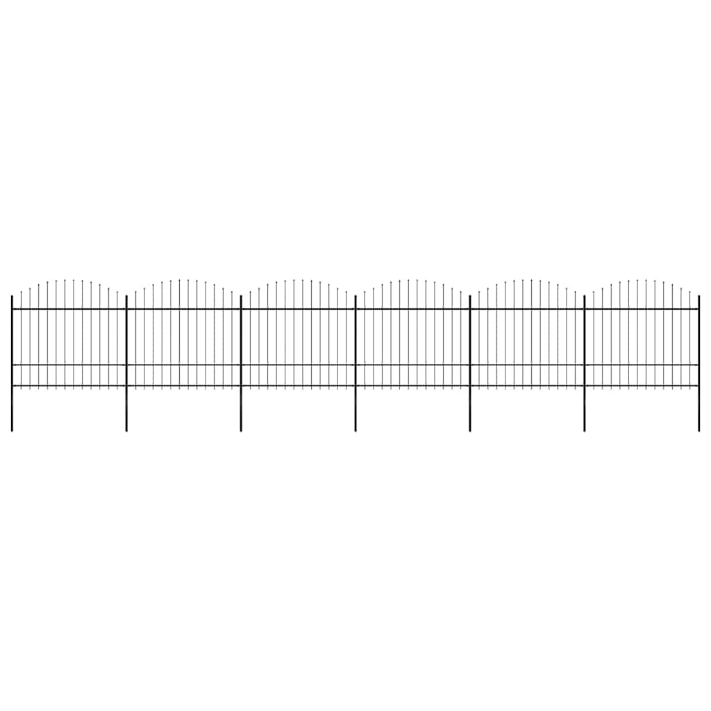 vidaXL Garden Fence with Spear Top Steel 1005x175 cm Black 1