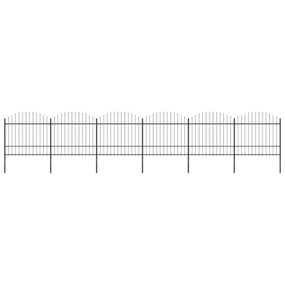 vidaXL Garden Fence with Spear Top Steel 1005x175 cm Black 1