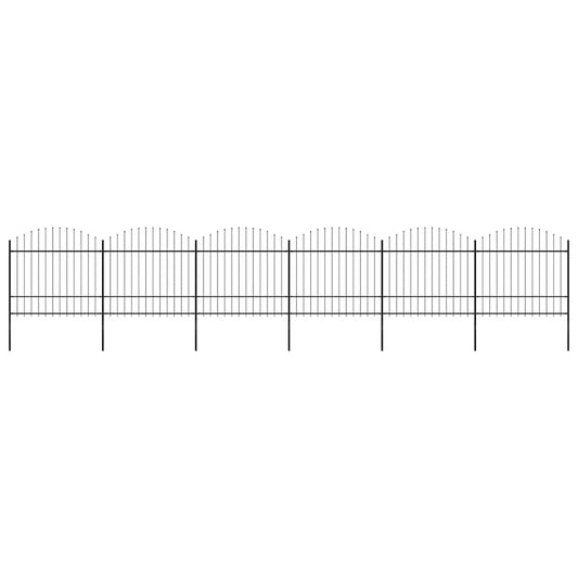 vidaXL Garden Fence with Spear Top Steel 1005x175 cm Black 1