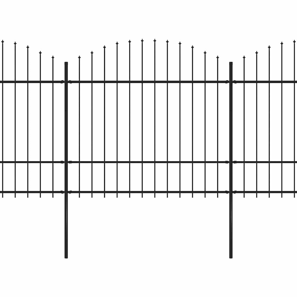 vidaXL Garden Fence with Spear Top Steel 1005x175 cm Black 2