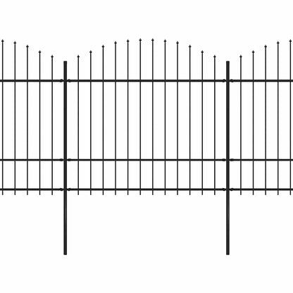 vidaXL Garden Fence with Spear Top Steel 1005x175 cm Black 2