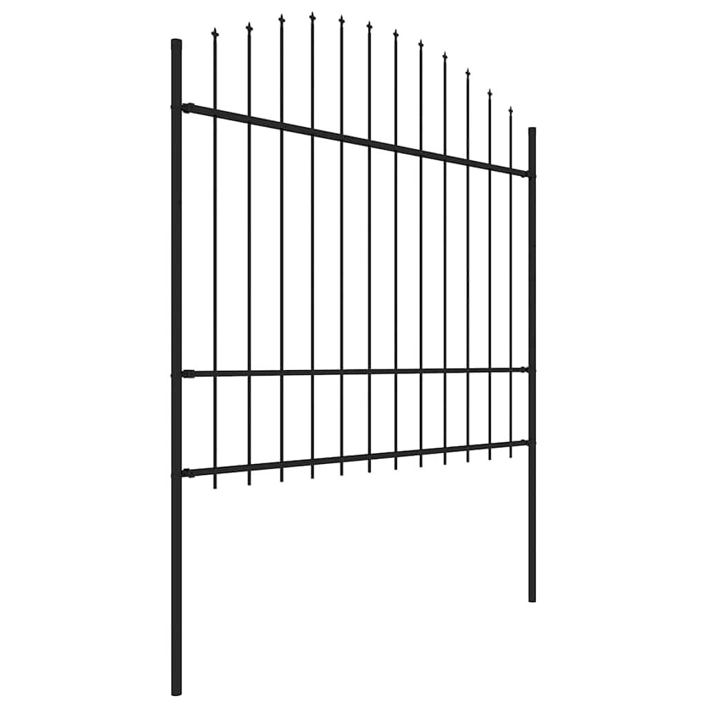 vidaXL Garden Fence with Spear Top Steel 1005x175 cm Black 3