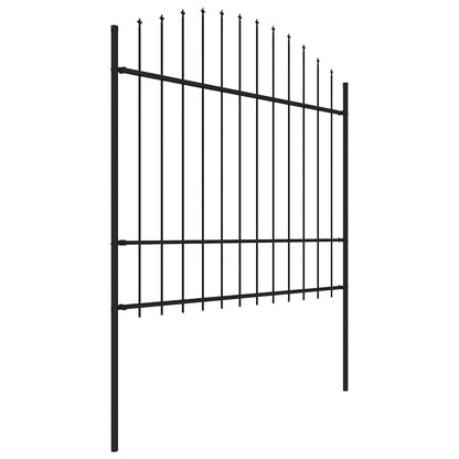 vidaXL Garden Fence with Spear Top Steel 1005x175 cm Black 3