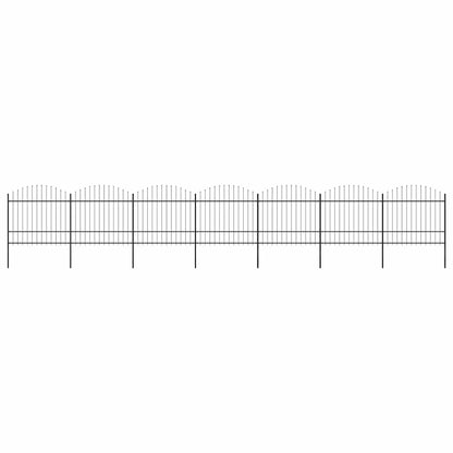 vidaXL Garden Fence with Spear Top Steel 1172x175 cm Black 1
