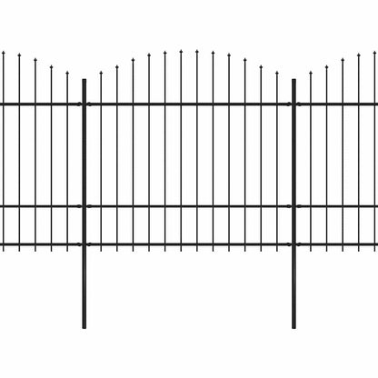 vidaXL Garden Fence with Spear Top Steel 1172x175 cm Black 2