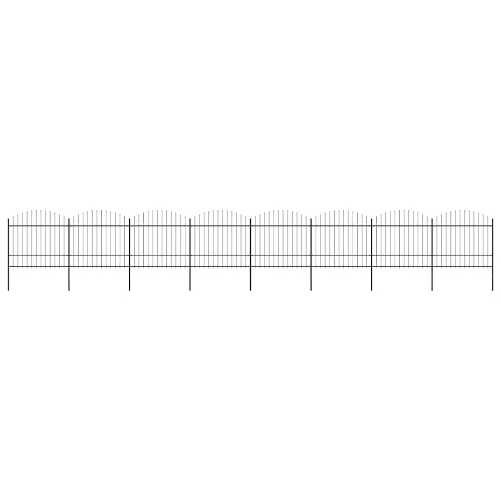 vidaXL Garden Fence with Spear Top Steel 1339x175 cm Black