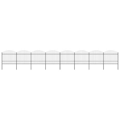 vidaXL Garden Fence with Spear Top Steel 1339x175 cm Black 1