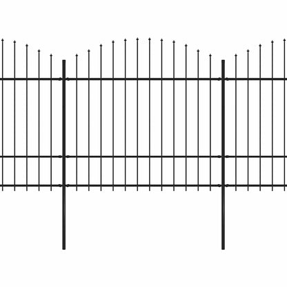 vidaXL Garden Fence with Spear Top Steel 1339x175 cm Black 2
