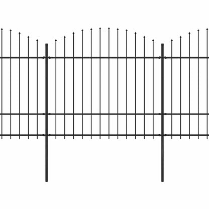 vidaXL Garden Fence with Spear Top Steel 1673x175 cm Black 2