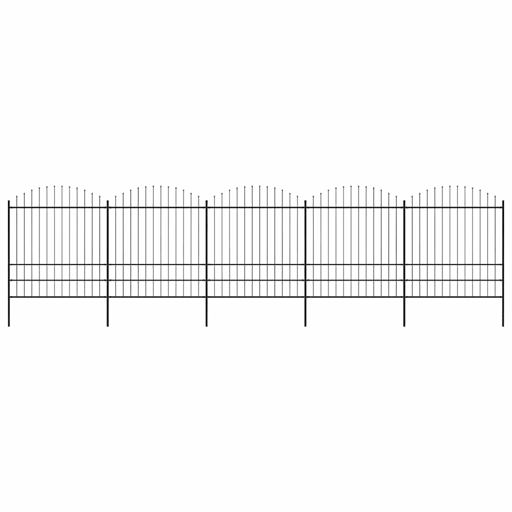 vidaXL Garden Fence with Spear Top Steel 838x200 cm Black 1